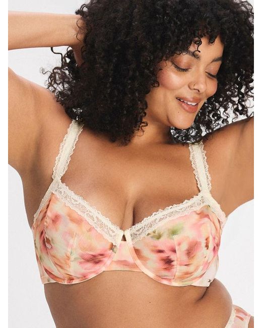 Savage X Brown Bare Flower Unlined Low-cut Balconette