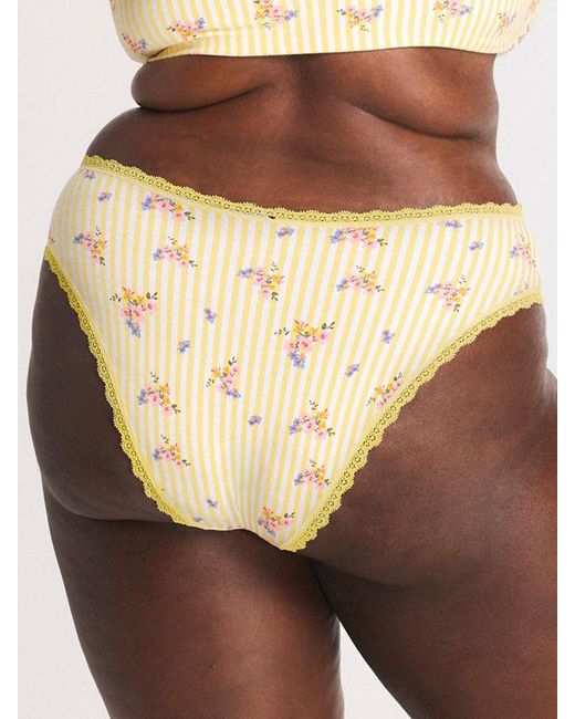 Savage X Brown Cotton Essentials Lace-trim Cheeky Panty