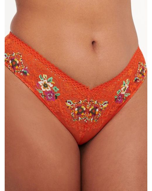Savage X Orange Dolled Up Lace Brazilian