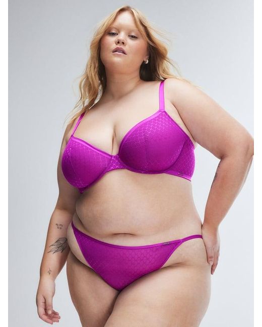 Savage X Purple Show N' Tell Mesh Unlined Demi Bra
