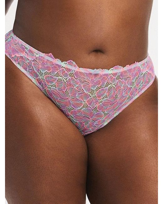 Savage X Brown Sun Tide Floral Lace Cheeky Knickers