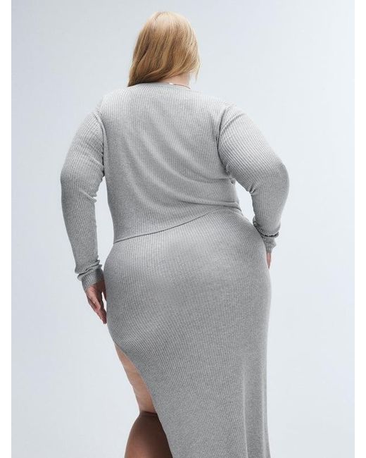 Savage X Gray Featherweight Knit Slit Skirt