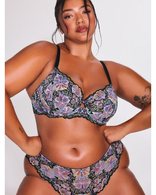 Savage X Black Field Of Flowers Cheeky Knickers