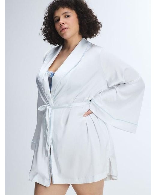 Savage X White Satin Ever After Bridal Sleep Robe