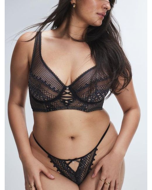 Savage X Black Starlet Nights High-apex Unlined Balconette Bra