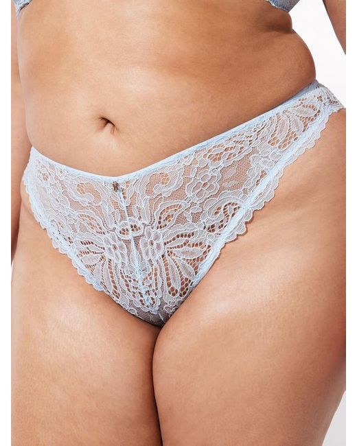 Savage X White Romantic Corded Lace Brazilian Panty