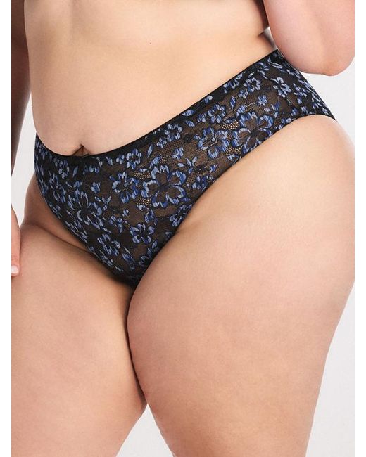 Savage X Blue Deep Sea Lace Hipster Knickers