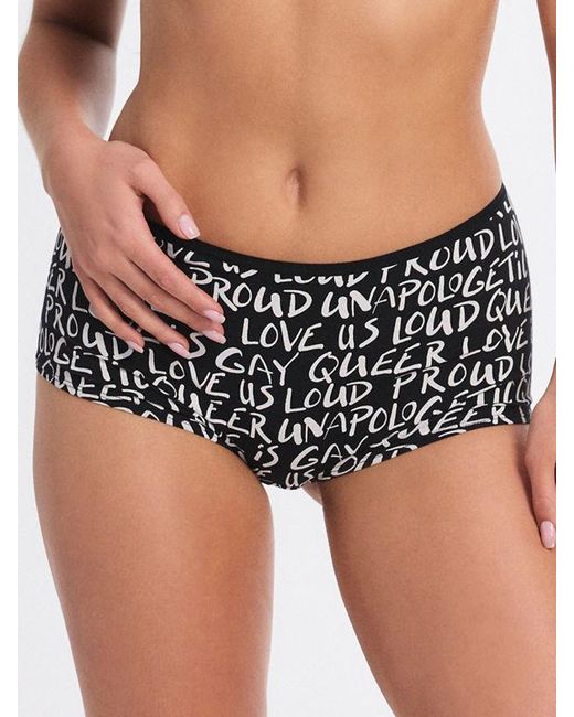 Savage X Black Cotton Essentials Boy Short Knickers