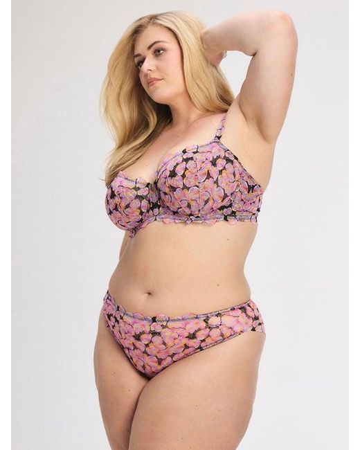 Savage X Red Sun Tide Floral Lace Unlined Balconette Bra