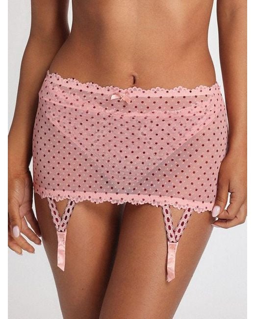 Savage X Pink Tied Intentions Suspender Skirt