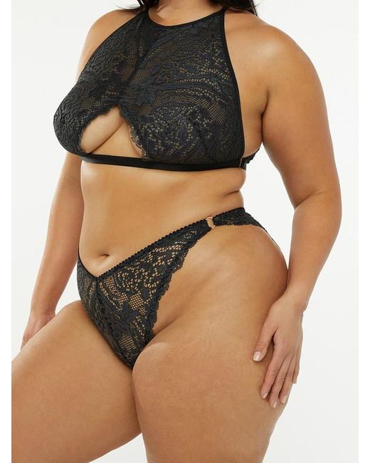 Savage X Brown Alien Animal High-neck Lace Bralette