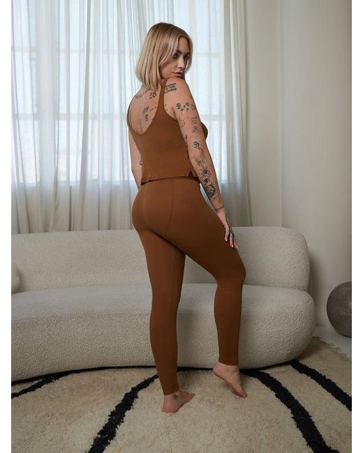 Savage X Brown Rib Essentials High-waist Legging