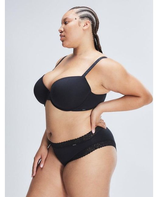 Savage X Black Cotton Essentials Classic Lace-trim Cheeky Knickers