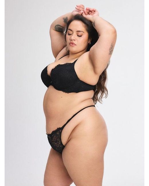 Savage X Black Romantic Corded Lace Push-up Bra