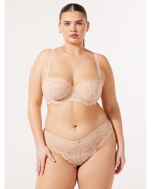 Savage X Natural Romantic Corded Lace Unlined Balconette Bra