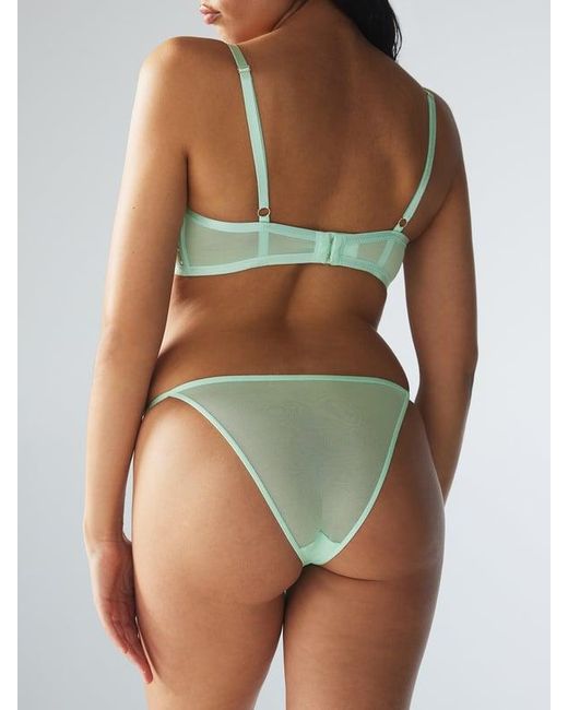 Savage X Green Puff Daisy String Bikini Knickers