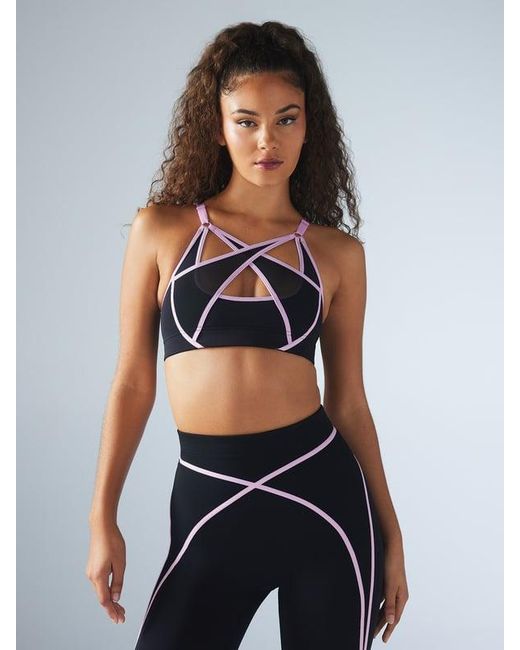 Savage X Black X Mesh Medium-impact Sports Bra
