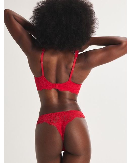 Savage X Red Romantic Corded Lace Unlined Balconette Bra