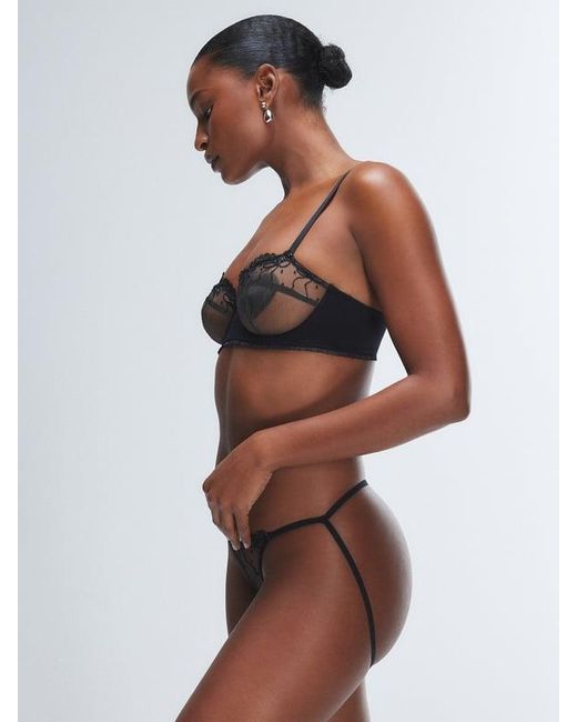 Savage X Black Loveline Satin Balconette Bra