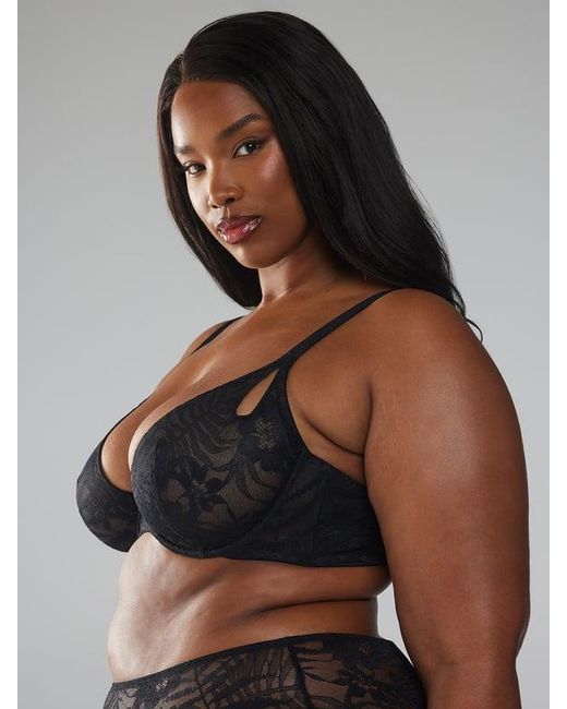 Savage X Black Shadowplay Lace Unlined Plunge Bra