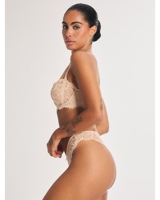 Savage X Natural Romantic Corded Lace Brazilian Panty