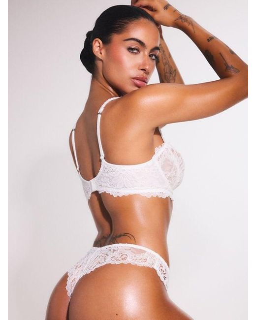 Savage X Brown Romantic Corded Lace Brazilian Knickers