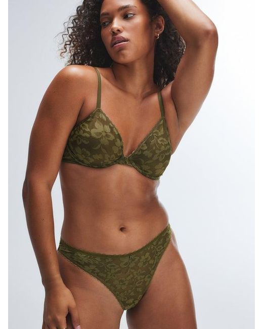 Savage X Green Lavish Lace Unlined Plunge Bra