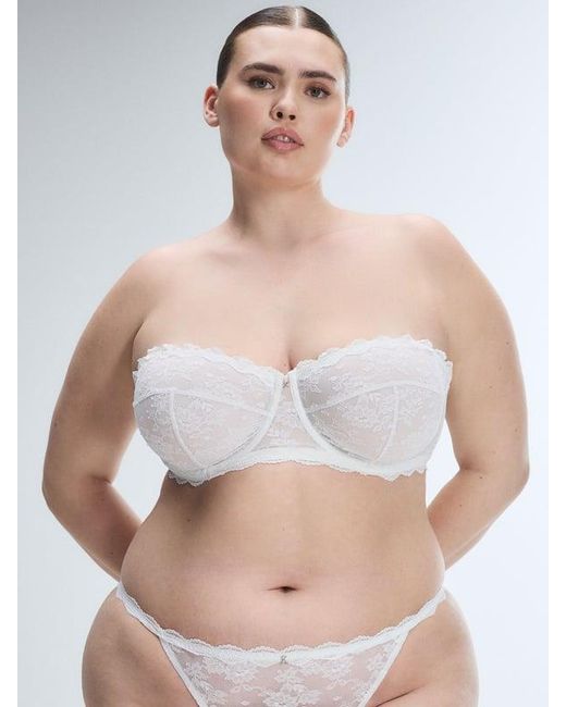 Savage X White At First Sight Unlined Strapless Bra