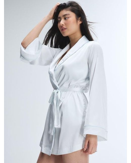 Savage X Blue Satin Ever After Bridal Sleep Robe
