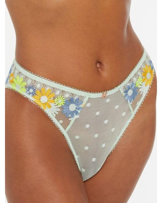 Savage X Brown Free Spirit Floral Embroidered High-leg Bikini