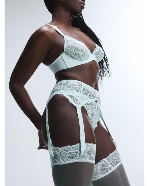 Savage X White Bold Lace Garter Belt