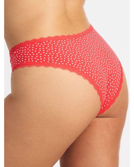 Savage X Pink Cotton Essentials Lace-trim Cheeky Knickers