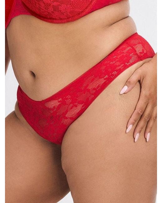 Savage X Red Luxe Lace Cheeky Panty