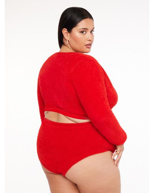 Savage X Red Fluff It Up Pj Crop Top