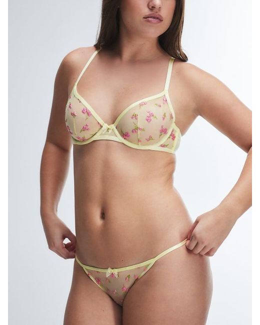 Savage X Brown Puff Flowers String Bikini Knickers