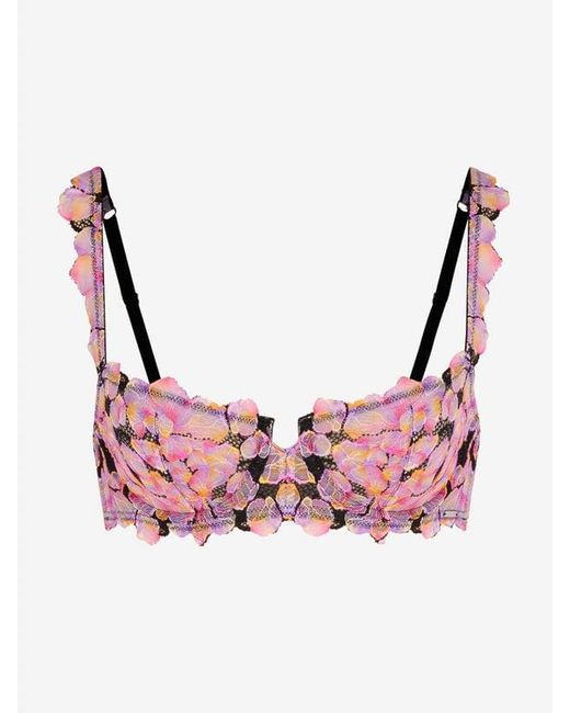 Savage X Red Sun Tide Floral Lace Unlined Balconette Bra