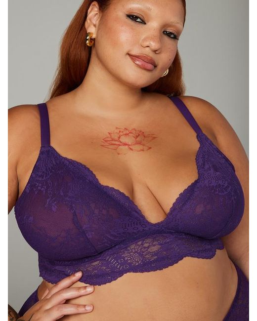 Savage X Purple Haute Lace Triangle Bralette
