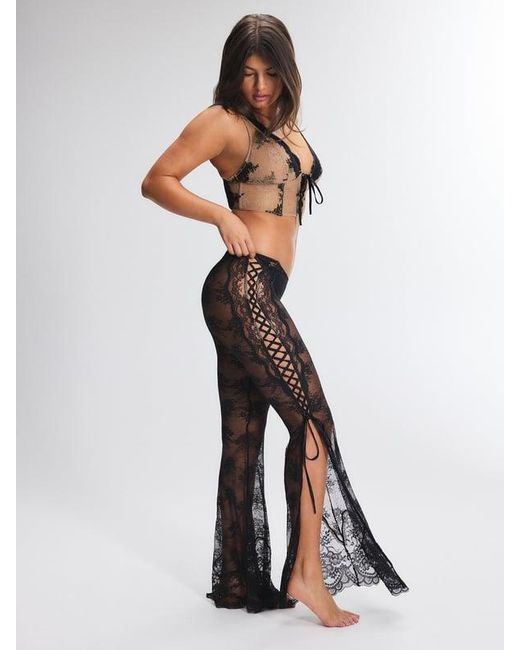 Savage X Blue Lacestruck Flare Trousers