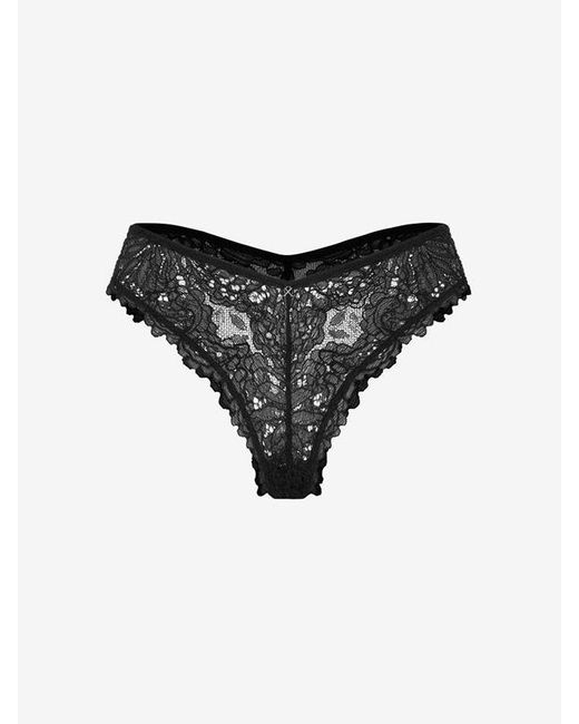 Savage X Black Romantic Corded Lace Brazilian Knickers