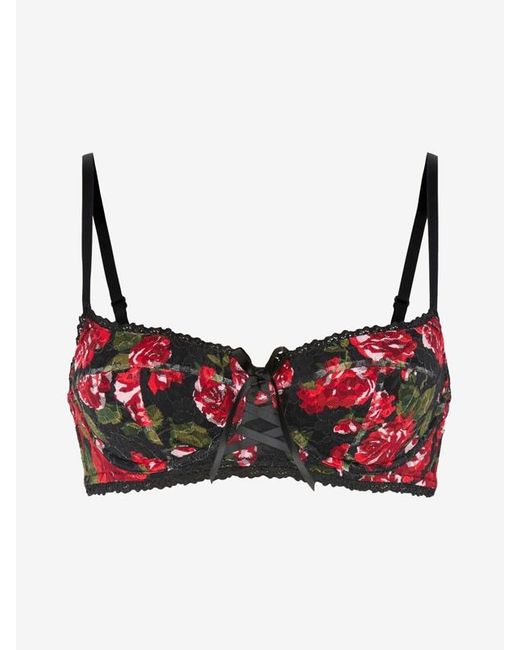 Savage X Black Sinful Rose Printed Lace Balconette Bra