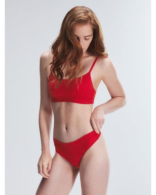 Savage X Red Cotton Essentials Classic Scoop-neck Bralette