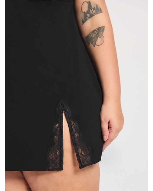 Savage X Black Lace Flow Slip Dress