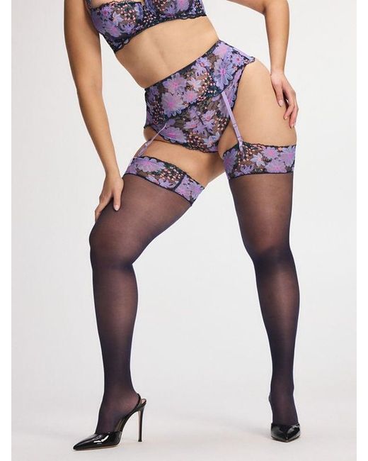Savage X Purple Fleur Fantasy Lace Garter Belt