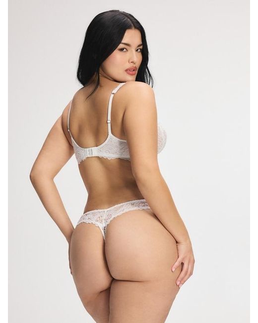 Savage X White Romantic Corded Lace Thong Panty