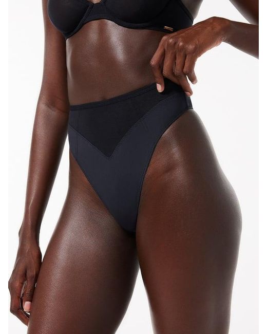 Savage X Blue See Thru U High-waist Thong Knickers