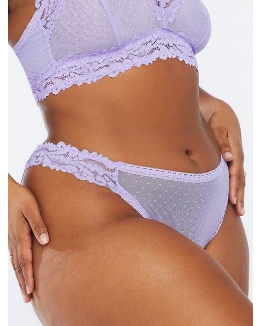 Savage X Blue Dotted Mesh Cheeky