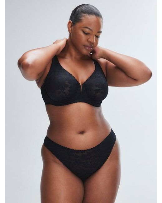 Savage X Black Lavish Lace Brazilian Panty