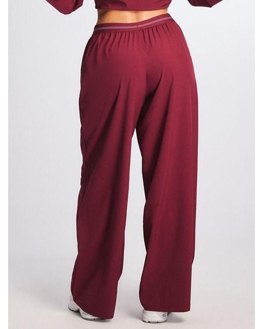 Savage X Red Stretch Woven Logo Band Wide Leg Pant