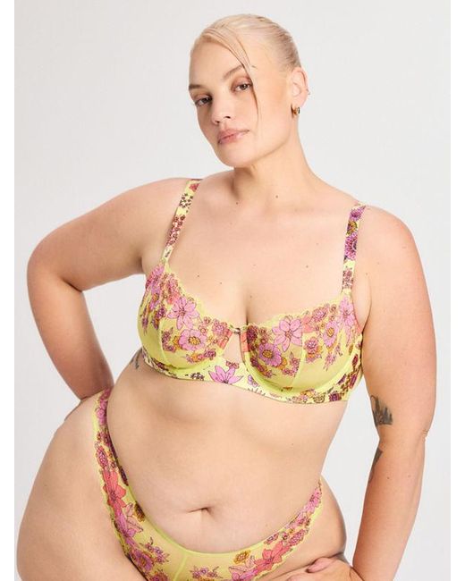 Savage X Multicolor Mod Poppy Unlined Lace Balconette Bra