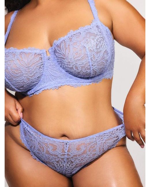Savage X Blue Romantic Corded Lace Unlined Balconette Bra